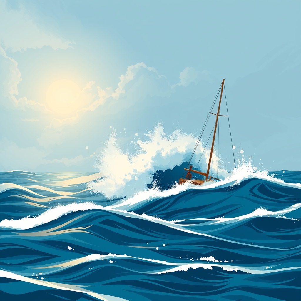 Ilustração editorial relacionada à matéria “Frente Fria: Marinha Alerta para Vents de Até 65 km/h no Litoral Norte de SP”