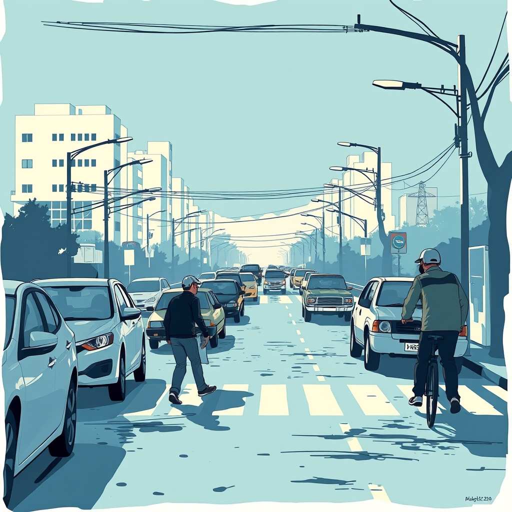Ilustração editorial relacionada à matéria “Calçada que cedeu e engoliu carros em Porto Alegre: um desafio para a prefeitura e os moradores”