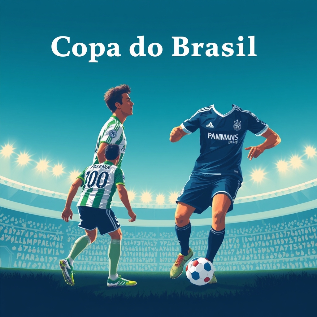 Ilustração editorial relacionada à matéria “Copa do Brasil: Palmeiras e Santos se enfrentam nas quartas de final”