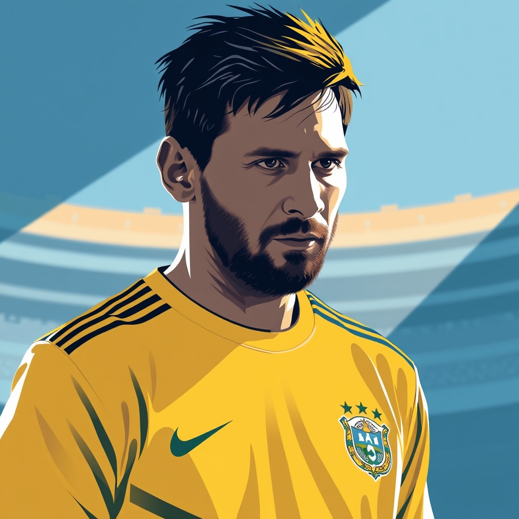 Ilustração editorial relacionada à matéria “Lionel Messi Anuncia Aposentadoria da Seleção Argentina”