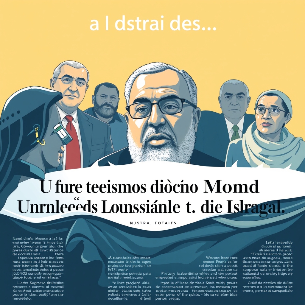 Ilustração editorial relacionada à matéria “Líder Supremo do Irã Convoca União do Mundo Islâmico Contra Estados Unidos e Israel”